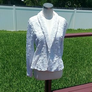 INC International Concepts White Textured Blazer